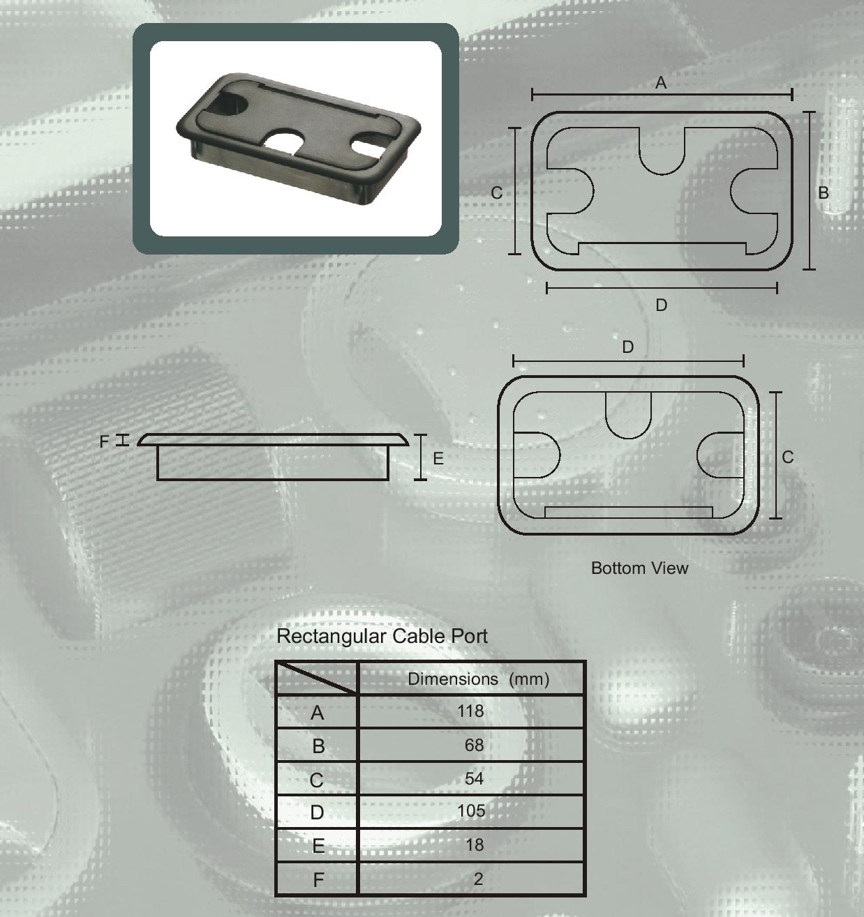 Rectangular Cable Grommets NOE